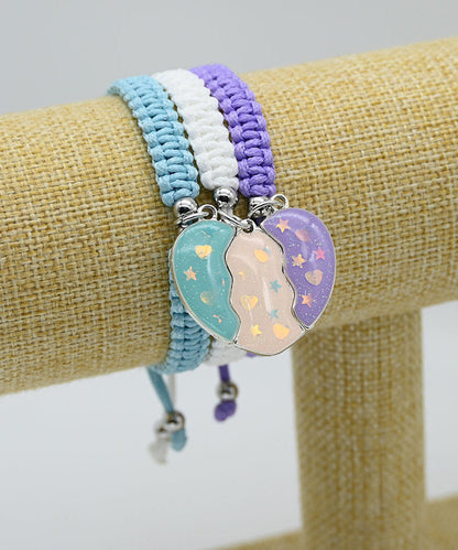 Boutique Orange Alloy Weave Tassel Best Friend Set Charm Bracelet