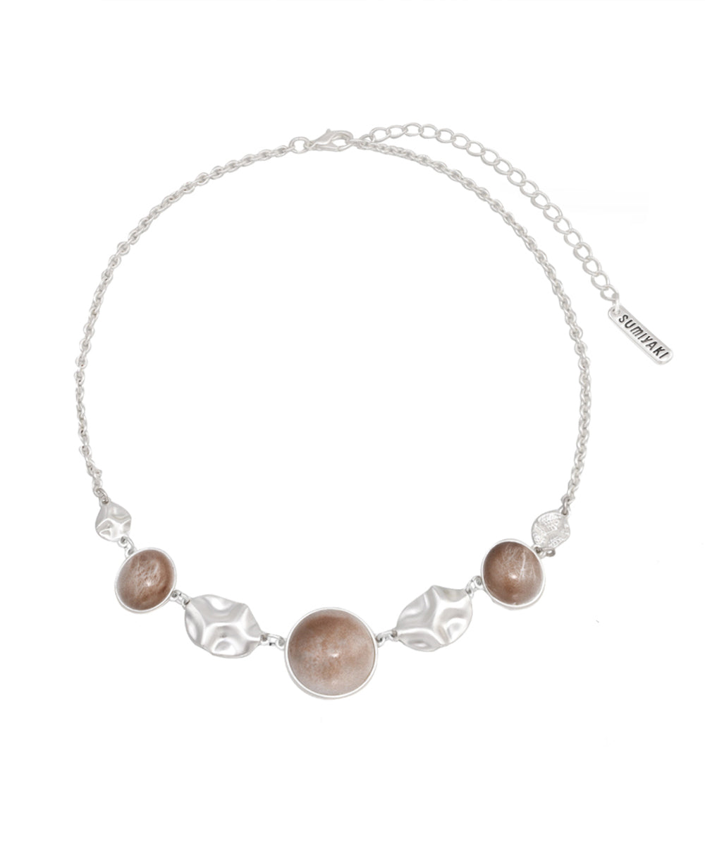 Collar de clavícula de plata con diseño original de boutique y patchwork