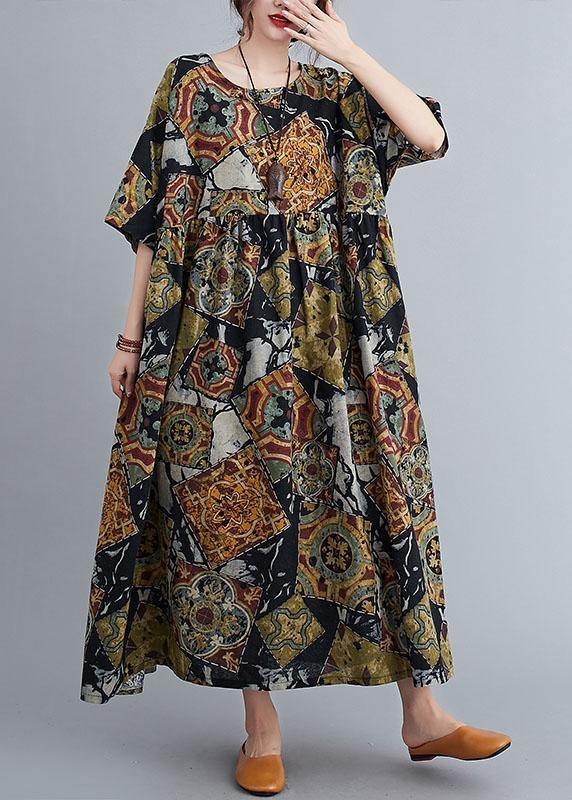 Boutique Print Summer Casual Half Sleeve Dresses - SooLinen