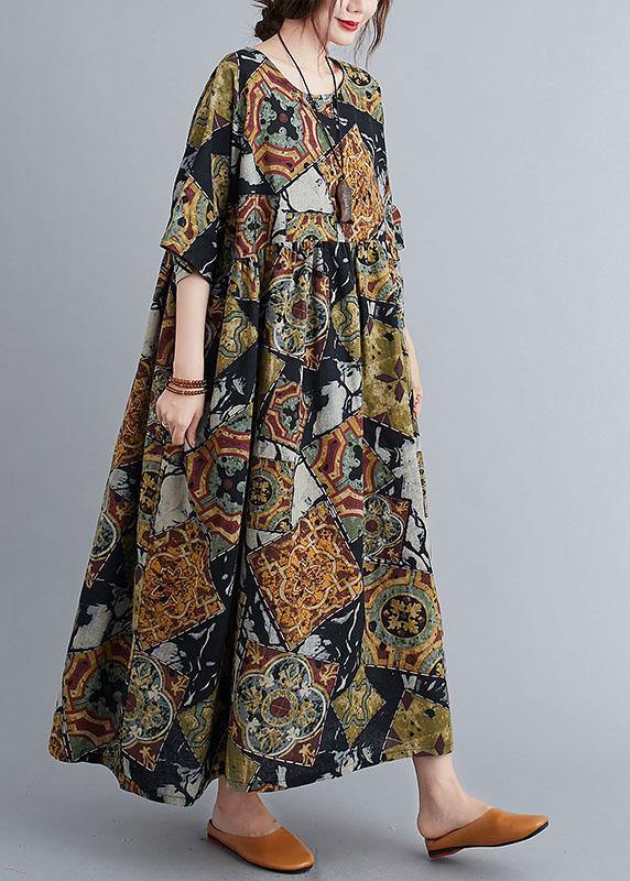 Boutique Print Summer Casual Half Sleeve Dresses - SooLinen