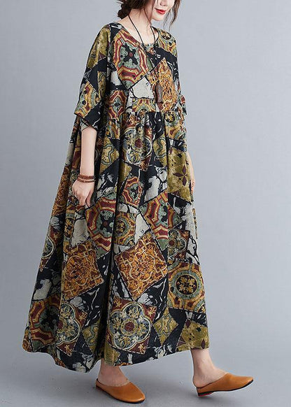 Boutique Print Summer Casual Half Sleeve Dresses - SooLinen