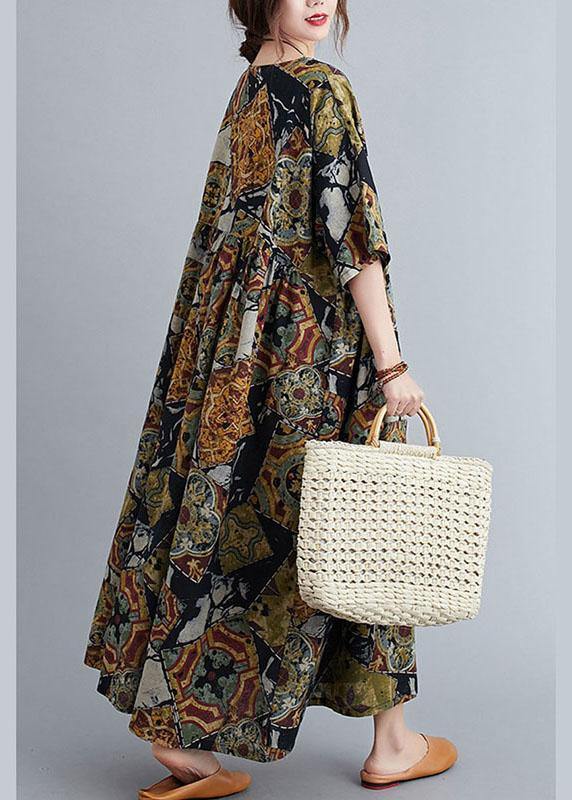 Boutique Print Summer Casual Half Sleeve Dresses - SooLinen