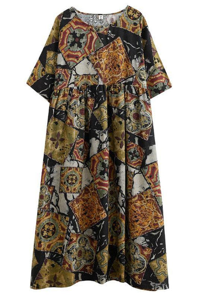 Boutique Print Summer Casual Half Sleeve Dresses - SooLinen