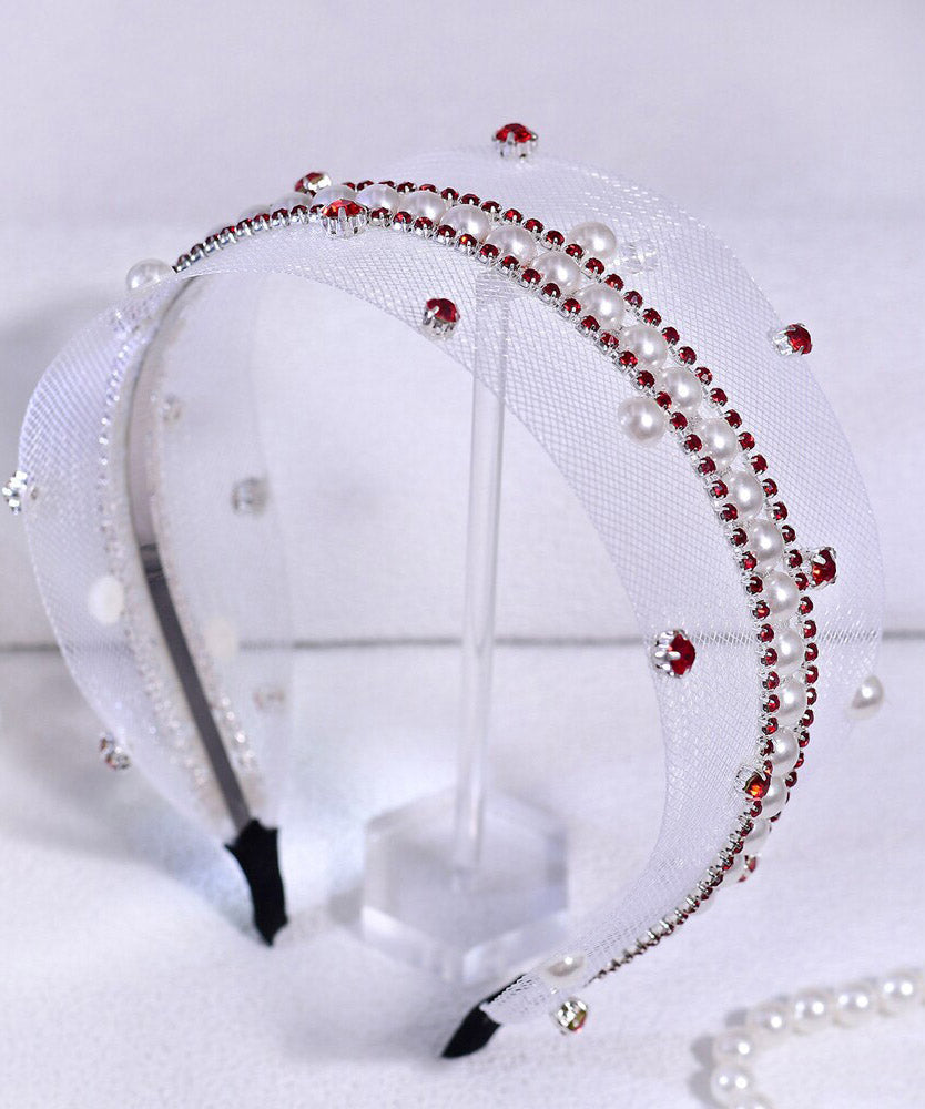 Boutique Red Acrylic Zircon Hollow Out HairPiece