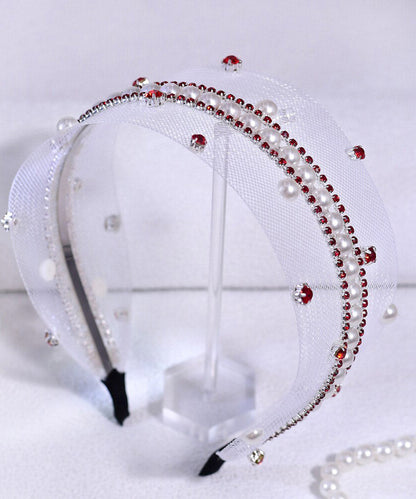 Boutique Red Acrylic Zircon Hollow Out HairPiece