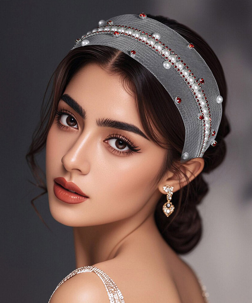 Boutique Red Acrylic Zircon Hollow Out HairPiece