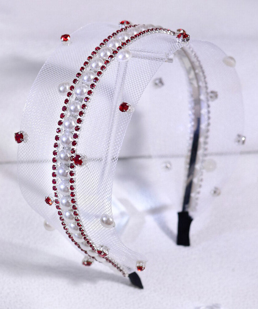 Boutique Red Acrylic Zircon Hollow Out HairPiece