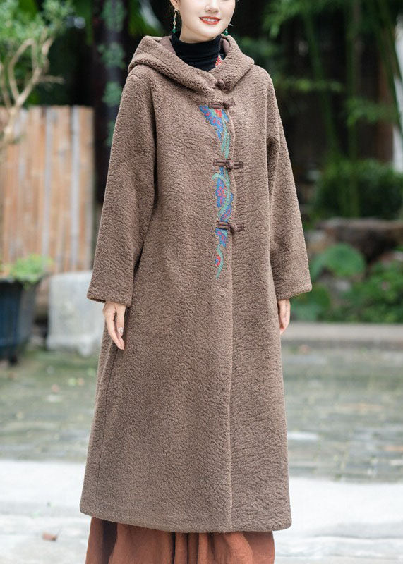 Boutique Rot Mit Kapuze Bestickt Dicken Teddy Kunstpelz Verlängern Mäntel Winter