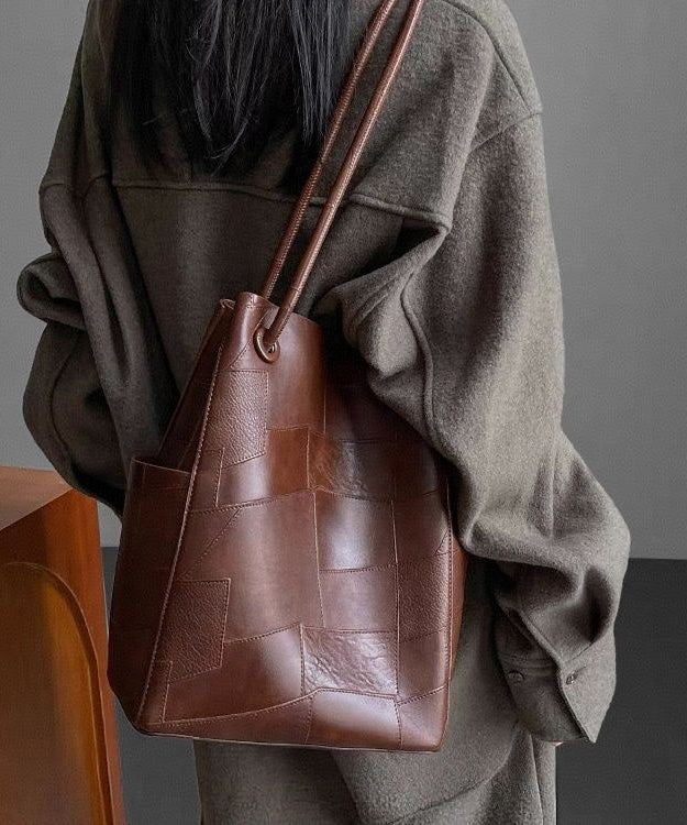 Bolso de hombro de piel sintética rojo de gran capacidad de Boutique