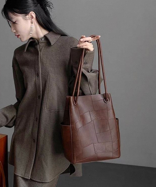 Bolso de hombro de piel sintética rojo de gran capacidad de Boutique