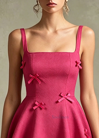 Boutique Rose Bow Silm Fit Cotton Tea Dress Summer