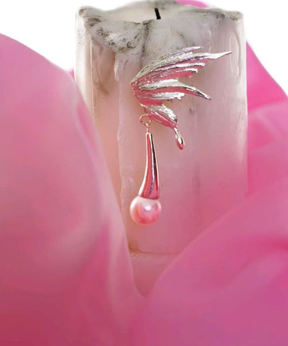 Pendientes colgantes de mariposa con perlas de circonita y metal de seda de boutique