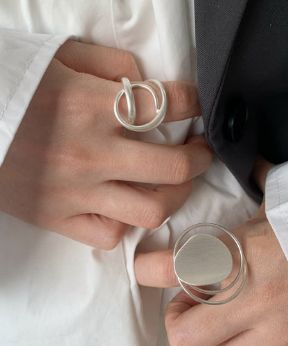 Boutique Silk Edelstahl-Ringset mit offener Lochung, zweiteilig