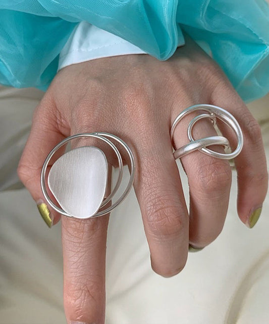 Boutique Silk Edelstahl-Ringset mit offener Lochung, zweiteilig