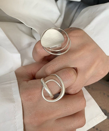 Boutique Silk Edelstahl-Ringset mit offener Lochung, zweiteilig