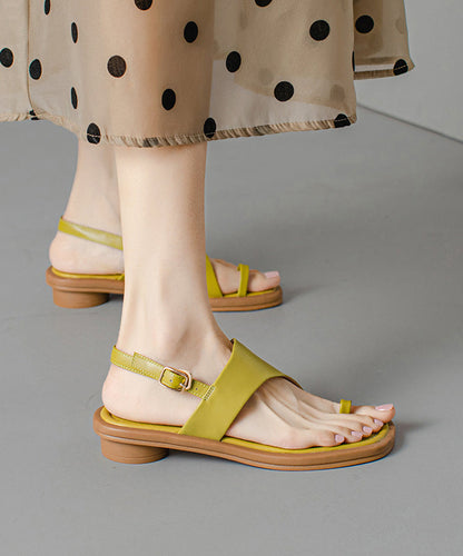 Boutique Splicing Sandalen Grün Echtleder Peep Toe