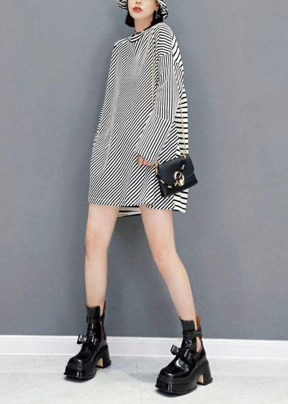 Boutique Striped O-Neck Patchwork Fall Long Sleeve Blouses - SooLinen