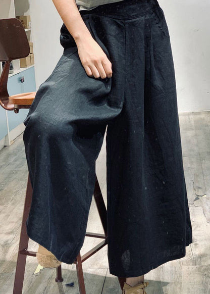 Boutique Gelb Taschen zerknittert Baumwolle Hosen Frühling