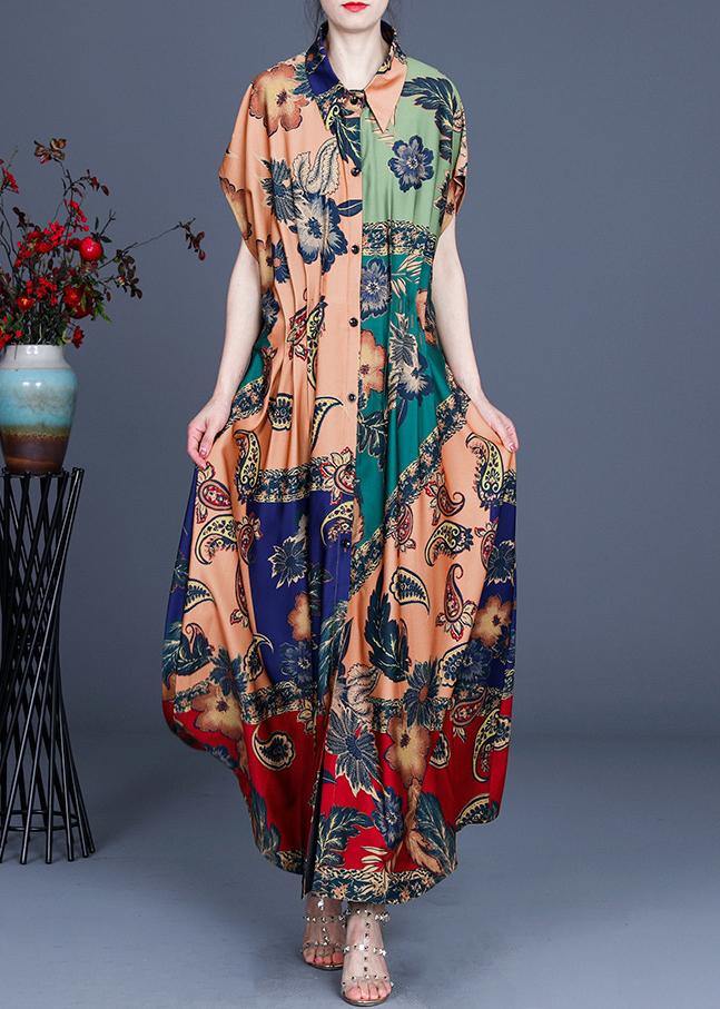 Boutique Yellow Print Summer Short Sleeve Cardigan Long - SooLinen