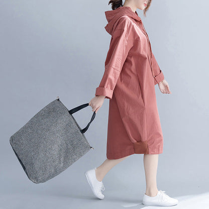 Marke Plus Größe Frauen Dame Mit Kapuze Weibliche Beiläufige Lose Kleid