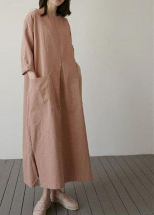 Ziegelrot Taschen Baumwolle Urlaubskleider Frühling