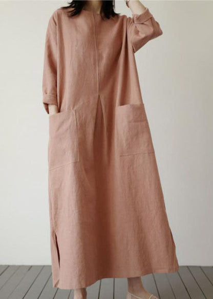 Ziegelrot Taschen Baumwolle Urlaubskleider Frühling