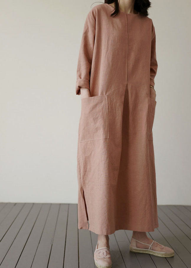 Ziegelrot Taschen Baumwolle Urlaubskleider Frühling