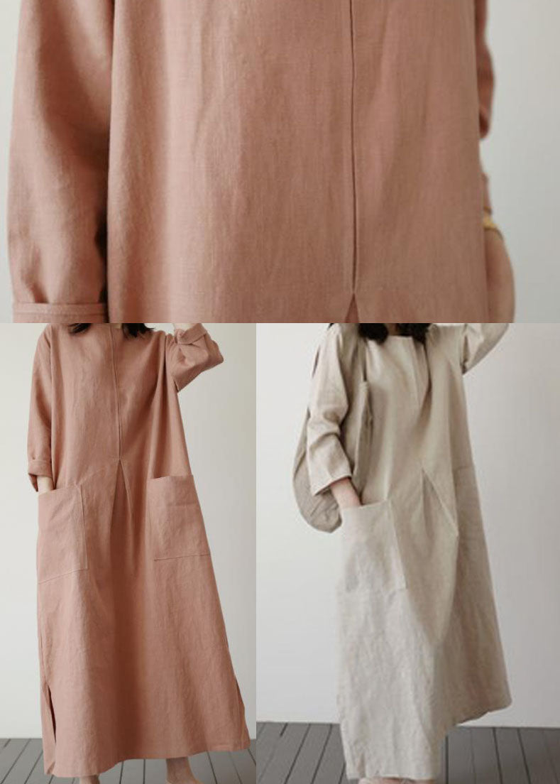 Ziegelrot Taschen Baumwolle Urlaubskleider Frühling