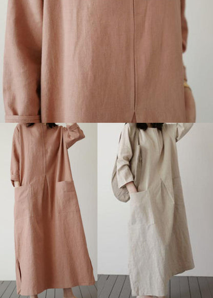 Ziegelrot Taschen Baumwolle Urlaubskleider Frühling