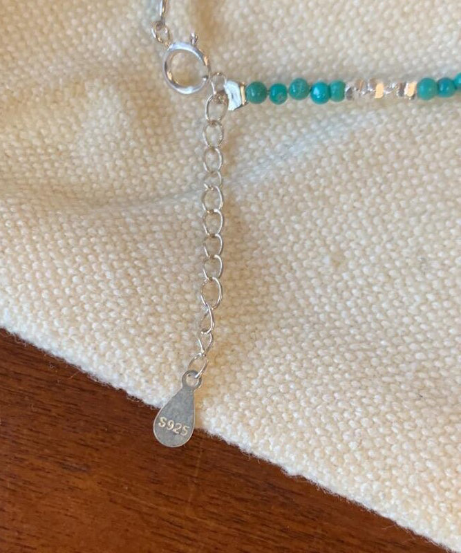 Brief Blue Sterling Silver Alloy Turquoise Broken Silver Charm Bracelet