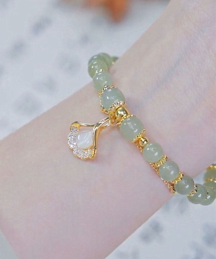 Kurzes, cyanfarbenes, zweilagiges Charm-Armband aus Sterlingsilber mit Jade-Zirkon