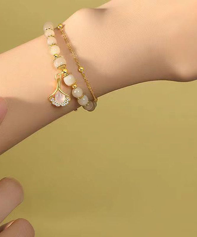 Kurzes, cyanfarbenes, zweilagiges Charm-Armband aus Sterlingsilber mit Jade-Zirkon