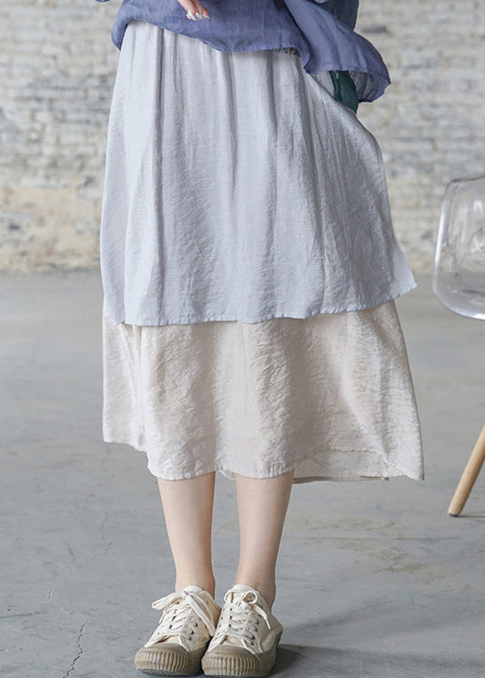 Kurzer hellblauer elastischer Bund mit Tasche Patchwork Rock Frühling