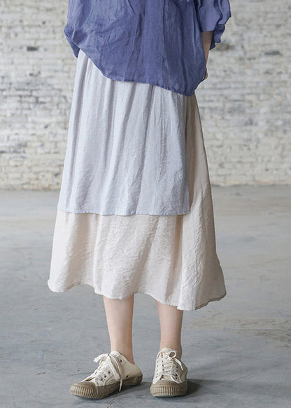 Kurzer hellblauer elastischer Bund mit Tasche Patchwork Rock Frühling