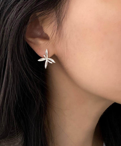 Brief White Alloy Cocklebur Stud Earrings
