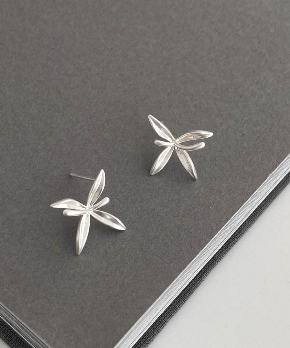 Brief White Alloy Cocklebur Stud Earrings