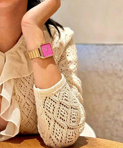 Brief White Metal Alloy Bamboo Joint Watches
