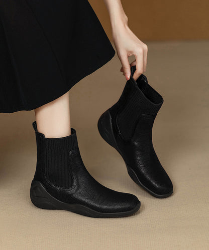 Bequeme Stiefel aus braunem Rindsleder mit Ziernähten