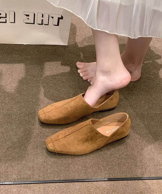 Camel Flat Shoes For Women Faux Leather Women Flat Shoes