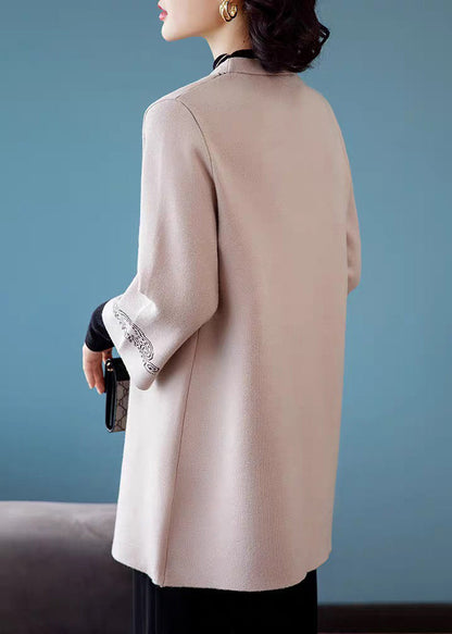 Camel Print Button Woolen Cardigans Spring