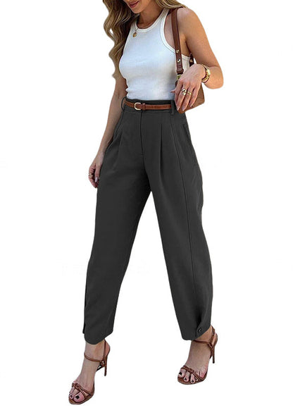 Casual Army Green High Waist Cotton Harem Pants Fall
