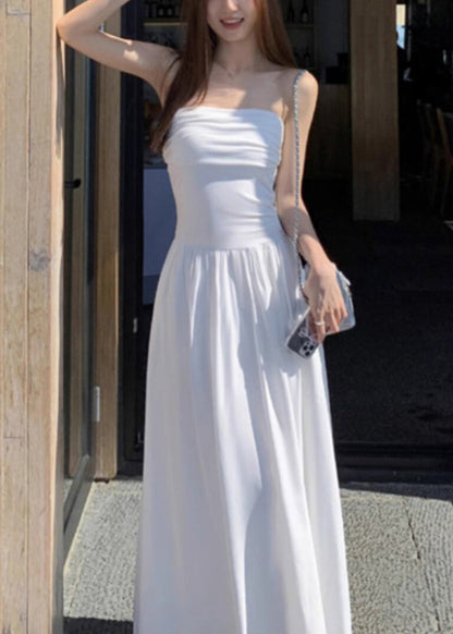 Casual Black Cold Shoulder Silm Fit Cotton Strapless Dress Summer
