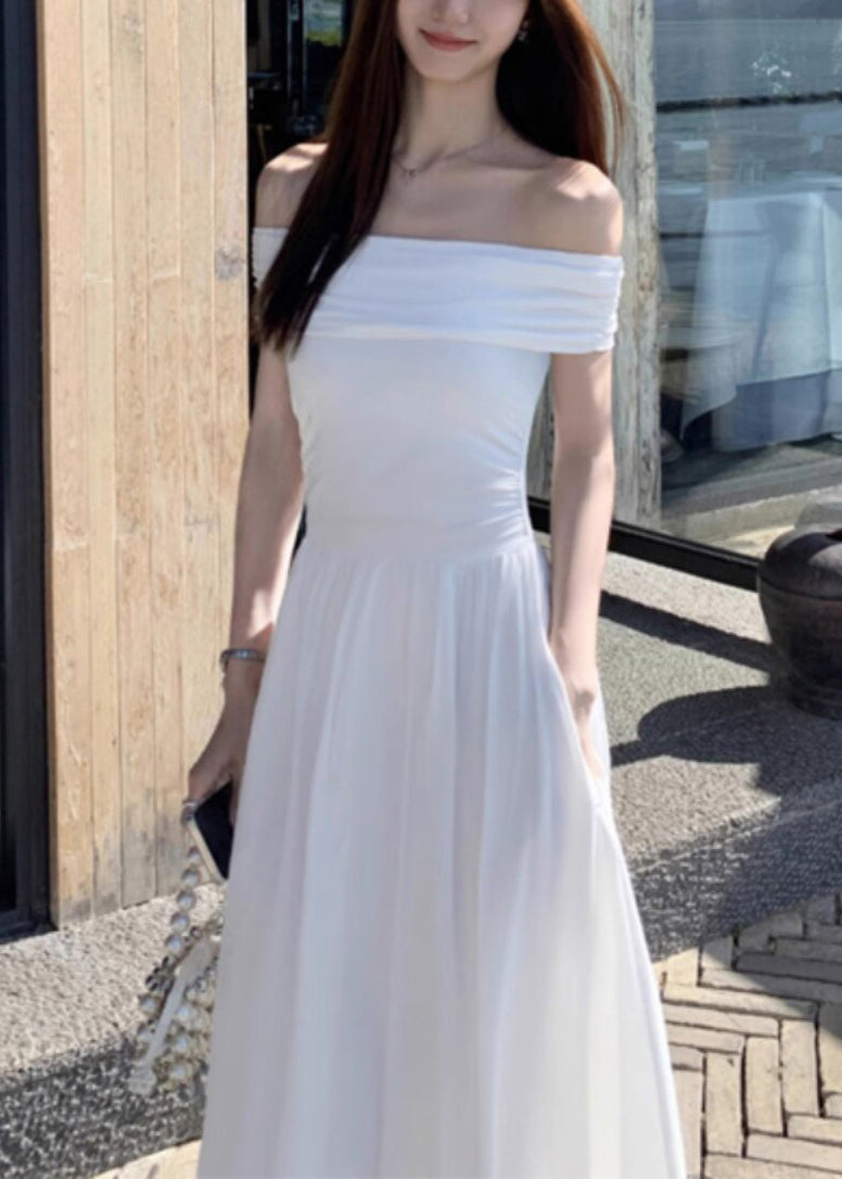 Casual Black Cold Shoulder Silm Fit Cotton Strapless Dress Summer
