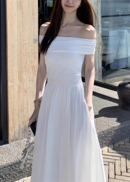 Casual Black Cold Shoulder Silm Fit Cotton Strapless Dress Summer