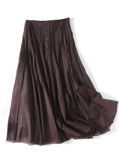 Faldas casuales negras de cintura alta con patchwork y tul drapeado en forma de A