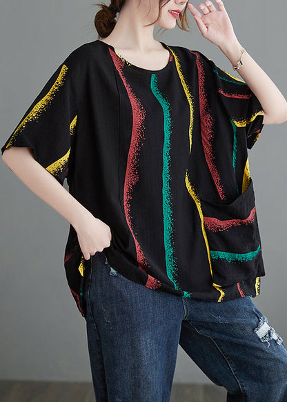 Lässiges schwarzes Tanktop mit Rundhalsausschnitt und großen Taschen