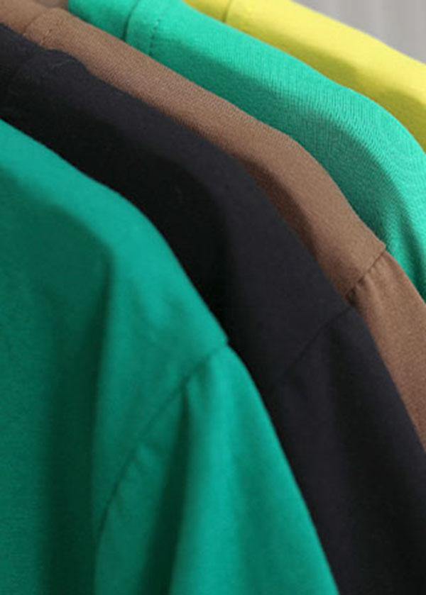 Casual Black O-Neck Cotton T Shirt Short Sleeve Summer - SooLinen