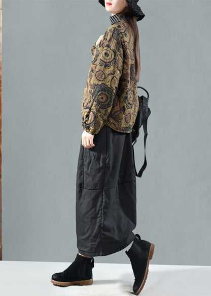 Lässiger schwarzer Pullover mit O-Ausschnitt und feinem Baumwollfüller