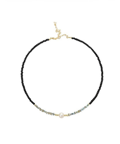 Casual Black Pearl Crystal Necklace