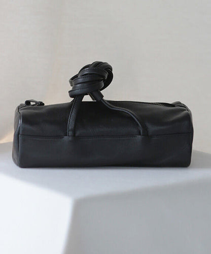 Casual Black Rectangle Solid Durable Faux Leather Bucket Bag